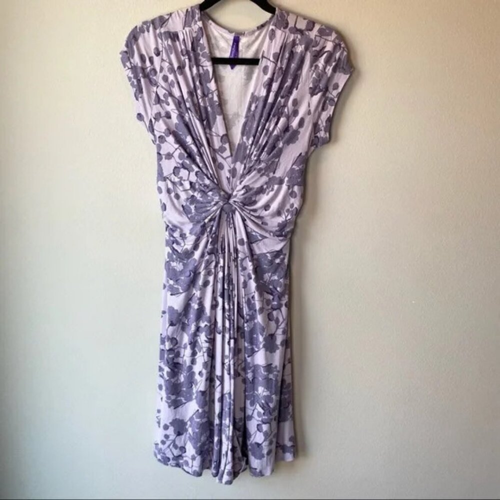 Seraphine Lavender Blossom Knot Front Maternity Dress 8